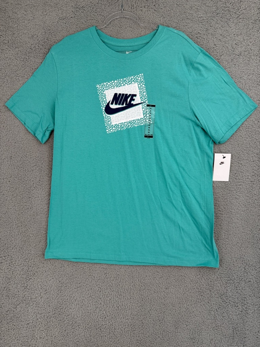 Nike Men's XL short sleeve tee shirt Teal Graphic logo Pullover Stretch athletic